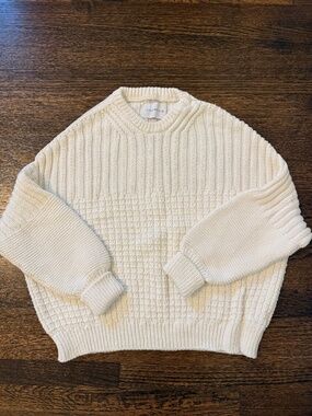 The Knotty Ones Delcia Cotton Sweater in Color Off-White